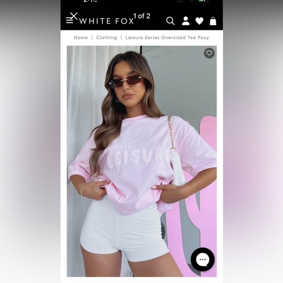 NWT - White Fox Boutique Oversized Tee - Picture 1 of 2